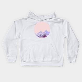 Mountain Horizon in Pink Kids Hoodie